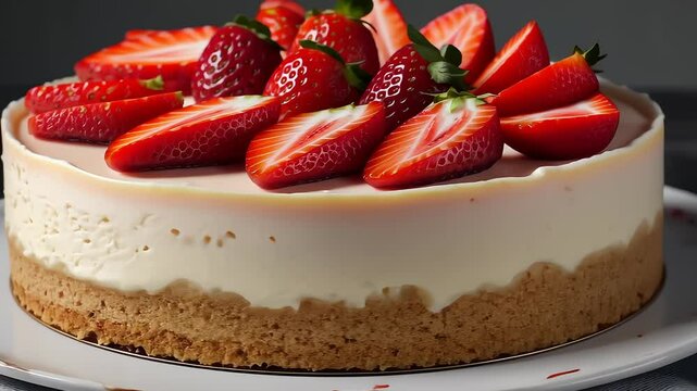 Smooth & Creamy Strawberry Cake