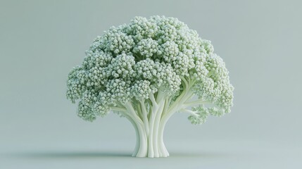 Pale green stylized broccoli, resembling a tree