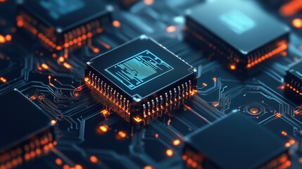 Exploring advanced technology circuit board tech environment close-up