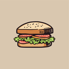 Yummy Burger Illustration