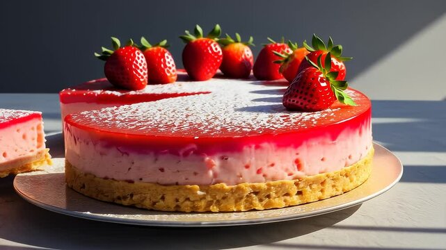 Smooth & Creamy Strawberry Cake