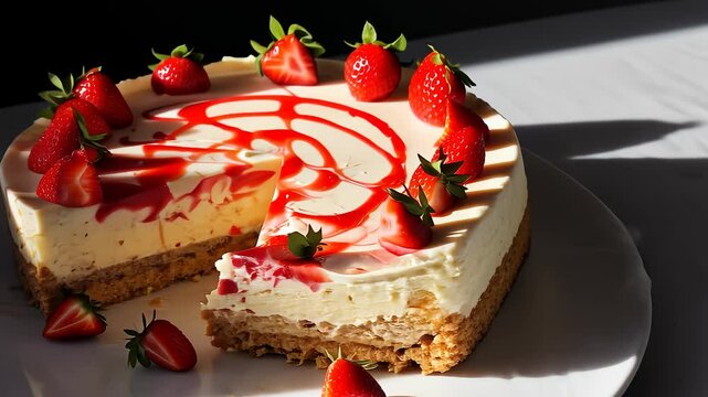 Cheesecake with Strawberry Sauce