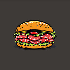 Yummy Burger Illustration