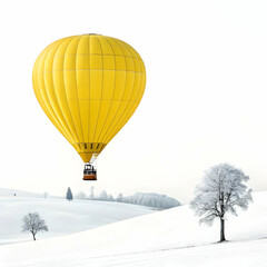 Obraz premium Golden Hot Air Balloon A 3D Render of Vintage Elegance