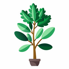 Vibrant green plant illustration showcasing lush foliage and natural beauty