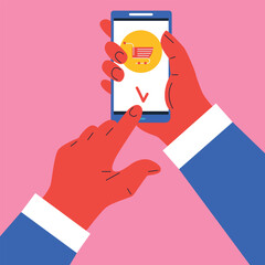 Digital Marketing illustrations. Business activities. Modern deep machine learning technology. Flat vector illustration	