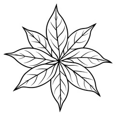 Intricate illustration of a leaf arrangement on a clean background