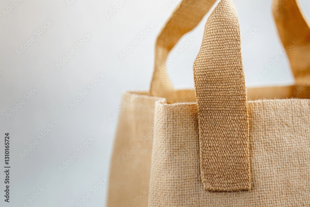 Poster simple jute bag displayed against a light background showcasing its eco-friendly design and texture