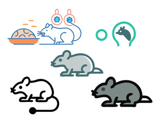 A detailed vector set of rats united in various poses and styles. Featuring sleek fur, long tails, and expressive whiskers, these adaptable creatures add character to nature urban and wildlife design.