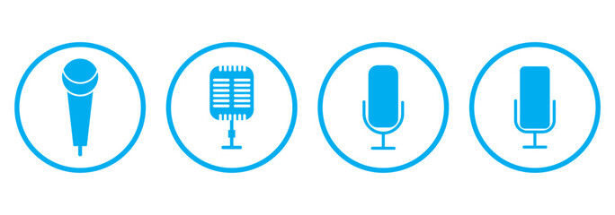 Microphone icon, Microphone icon vector set. mic symbol. Karaoke mic web and mobile app icon. Voice, recording Studio Symbol collection.