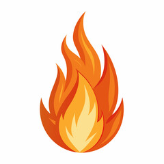 Vibrant flames rising against a white background, symbolizing heat and energy