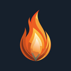 Vibrant flames flickering against a dark background, symbolizing warmth