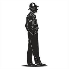 silhouette police on white background