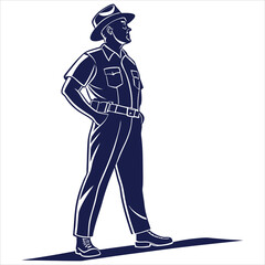silhouette police on white background