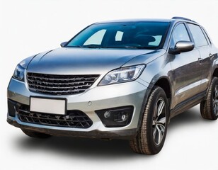 Obraz premium Sleek Metallic SUV Car Isolated on a White Background