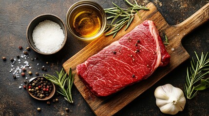 Top View Ingredients London Broil Steak