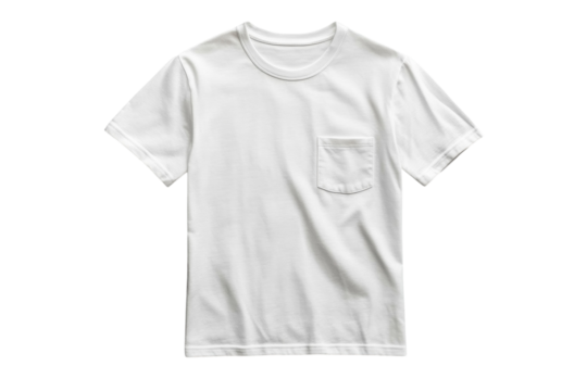 Classic white t-shirt with pocket design for casual wear and everyday style
