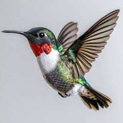 Fototapeta premium Colorful Hummingbird in Flight - Vibrant Nature Photography of Exotic Wildlife