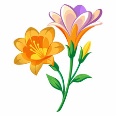 Vibrant floral illustration featuring colorful flowers on a white background