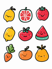 A collection of fruit icons.
