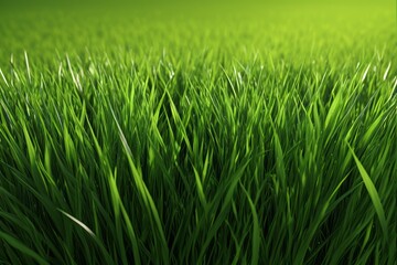 a close up of a green grass field with a clock on it