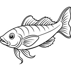Artistic representation of a fish swimming in a serene ocean, showcasing vibrant marine life and underwater plants