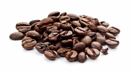 Naklejka premium coffee beans on white background