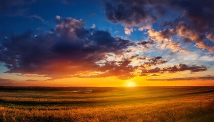 Fototapeta premium beautiful summer sunset dramatic sky