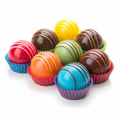 Obraz premium Colorful hard candies sweet treats deliciousness candy pile