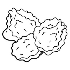 Abstract illustration of textured organic shapes resembling foliage