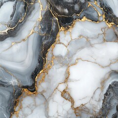 Obraz premium Abstract gray and white marble texture with gold veins.
