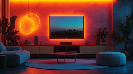 Minimalist living room with cozy atmosphere HD pictures