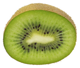 Kiwi Fruit Slice Close Up, Fresh and Healthy Food, Green Color, Transparent PNG, Isolated