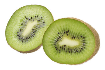Fototapeta premium Kiwi Fruit Slice Close Up, Fresh and Healthy Food, Green Color, Transparent PNG, Isolated