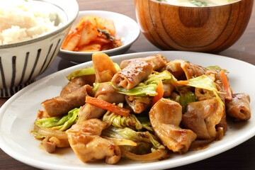 ホルモン炒め定食