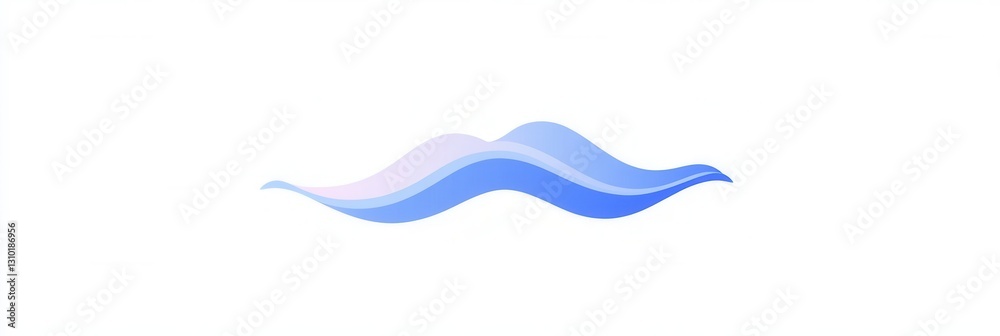 Aufkleber wavy blue line represents calmness in simple abstract design, symbolizing tranquility and minimalist