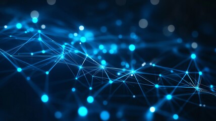 information exchange concept with glowing blue connections