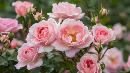 Fototapeta premium pink rose with water drops