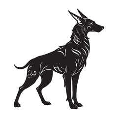 Fototapeta premium silhouette vector design of artistic black silhouette dog with intricate decorative patterns