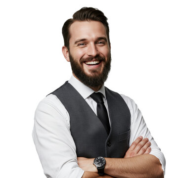 bartender happy looking to the camera with acrossed arms