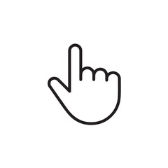 Hand cursor Icon on white background, minimal line art  vector