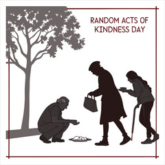 silhouette random acts of kindness day on white background