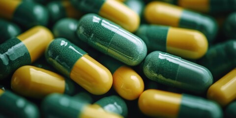 Green and yellow tablets for medication