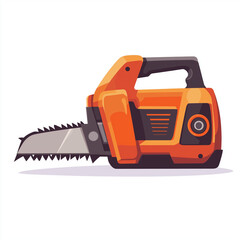 Fototapeta premium Detailed vector illustration of an orange and black electric power saw with a sharp blade. Perfect for construction, woodworking, and repair-related concepts.