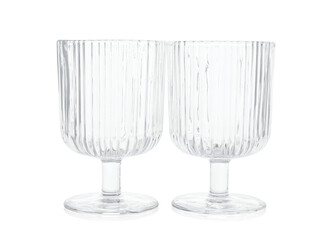 Two empty clean glasses isolated on white