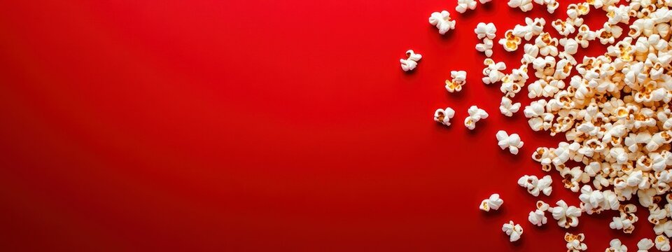 Red Popcorn Scattered on Red Surface
