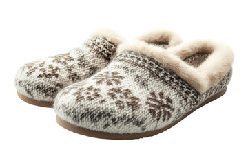 Cozy knitted indoor slippers with fluffy lining suitable for winter warmth and comfort during cold seasons