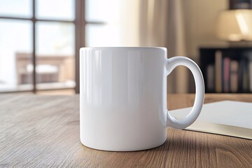Enjoying a fresh brew cozy home office coffee mug warm atmosphere close-up relaxation concept