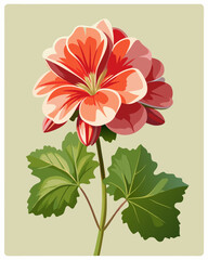 Vibrant red and pink flower bouquet against a soft pastel background