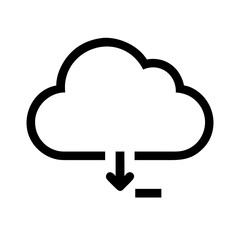 Cloud download icon with arrow, digital storage concept